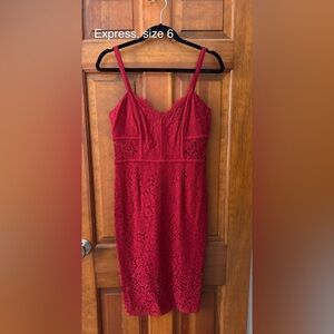 Express Red Lace Dress - size 6